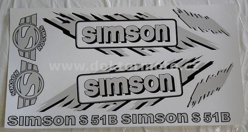 Oldsmoped - Aufkleber Set (Silber), Simson S51 B